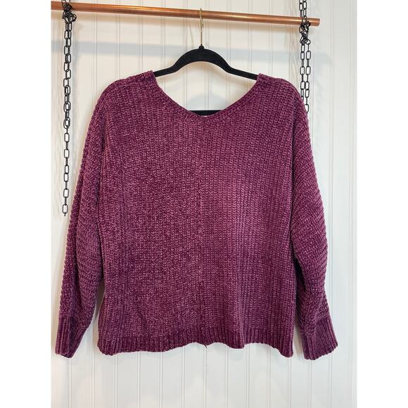 Madison+Hudson Burgundy V-Neck Pullover Sweater Womens Size S - Picture 2 of 6